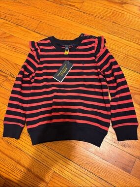 Polo by Ralph Lauren Navy & Red Striped Girls' Long-Sleeve Sweatshirt